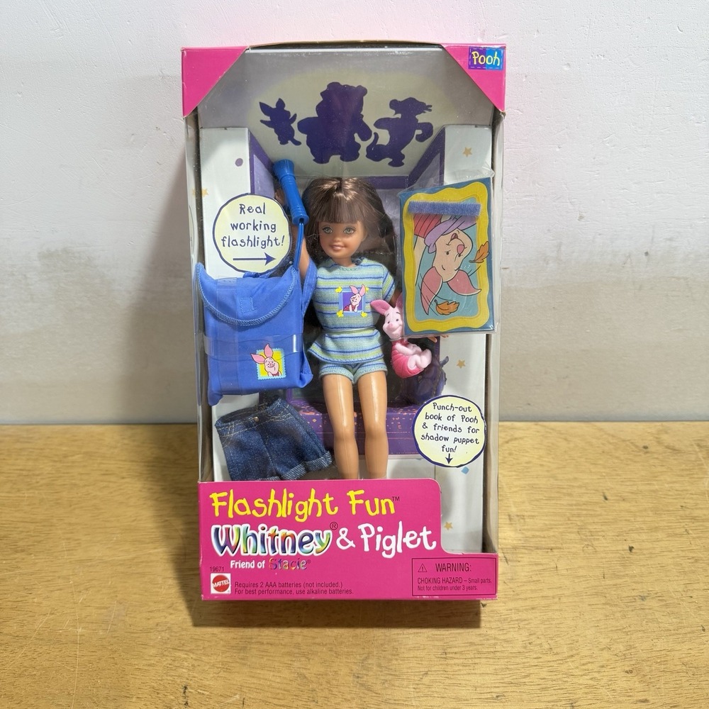 Vintage 1997 Mattel Barbie Flashlight Fun Whitney & Piglet Doll 19671 NRFB